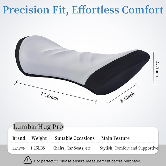 Lumbar Support Pillow for Office Chair - Lumbar Pillow for Car - Ergonomic Lumbar Support Pillow for Car Back Support Cushion