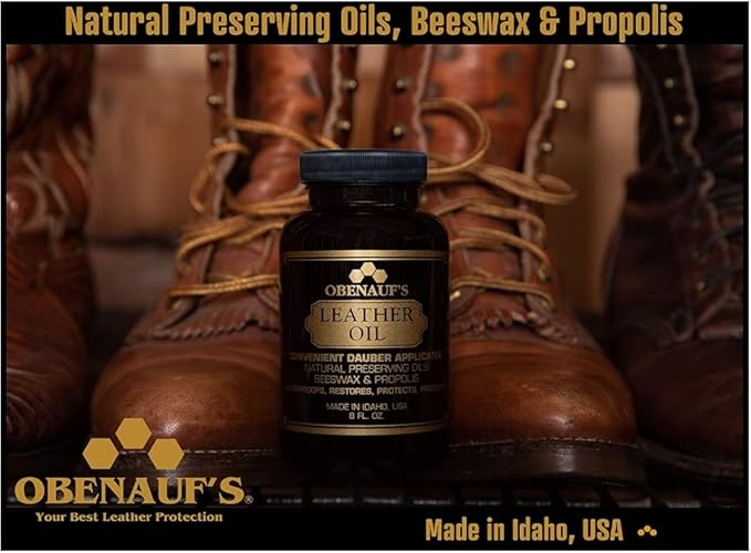 Obenauf's Leather Oil - Leather Conditioner (8oz) - Restore and Protect Leather Boots, Jackets, Purses as Well as Car Leather, Leather Furniture and Much More - Made in The USA (with Applicator)