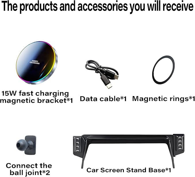Car Phone Holder for Kia Seltos 2021 2022 2023 Accessories Apply to 8/10.25 Inch Touchscreen 15W Fast Wireless Charger Screen Fixed Clip HandsFree Cell Phone Mount 360° Rotation