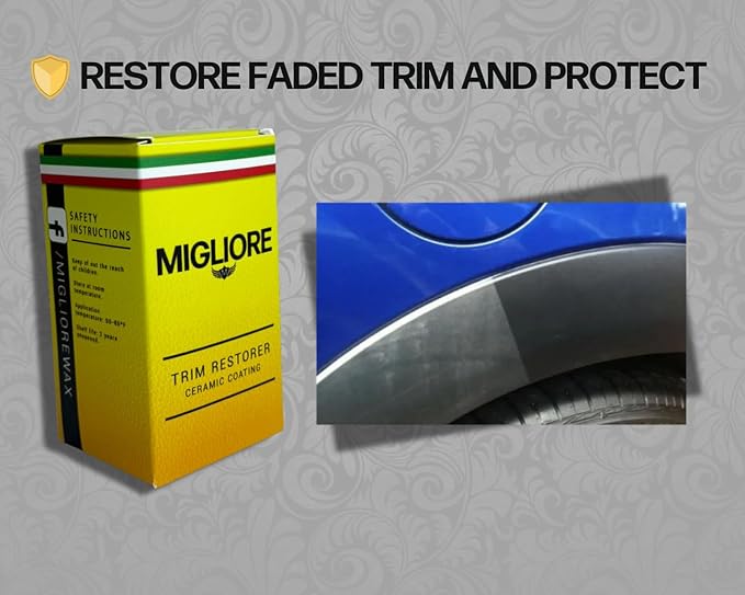 Migliore Back to Black Ceramic Trim Restorer: Long Term Protectant Kit to Restore Interior or Exterior Trim