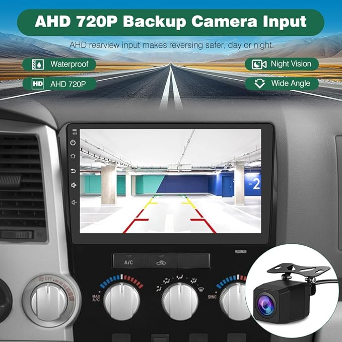 Android 13 Car Radio Stereo for Toyota Tundra 2007-2013 Toyota Sequoia 2008-2018 with 2G RAM 64G ROM Wireless Carplay Android Auto, 10-inch Touch Screen Head Unit, GPS Bluetooth