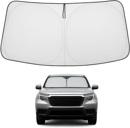 Proadsy 2026 Upgrade Windshield Sun Shade Custom Fit Honda Ridgeline 2017-2025 2026 4-Layer Foldable Front Sunshade Protector Sun Visor Blocks UV Rays Keep Car Cooler