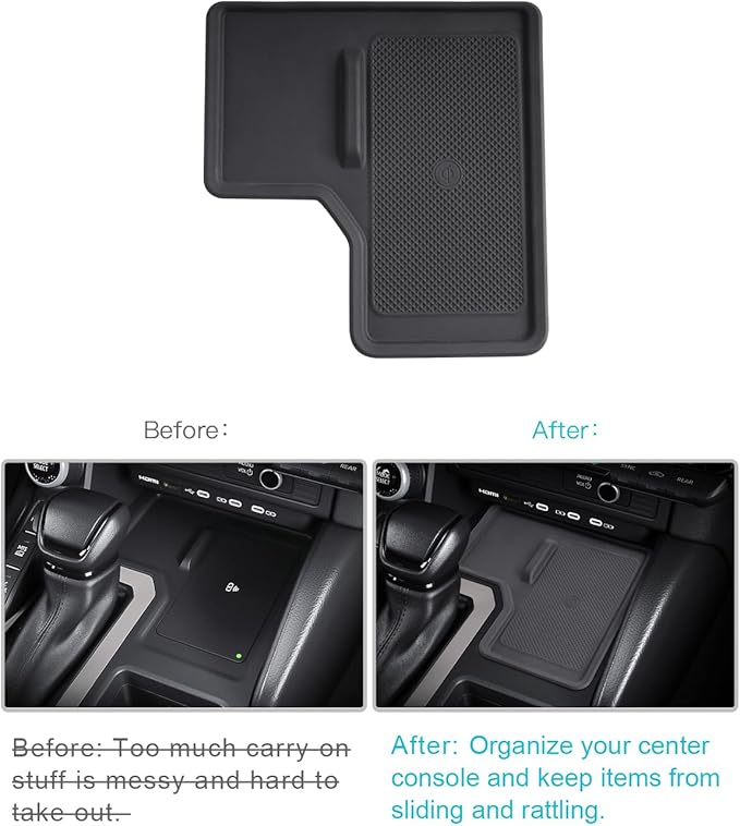 CDEFG 2024 2025 Land Cruiser Center Console Wireless Charging Protective Mat for 2024 2025 Toyota Land Cruiser Prado 250 J250 LC250 Accessories Silicone Non-Slip Pad (Only for Left-Hand Drive)