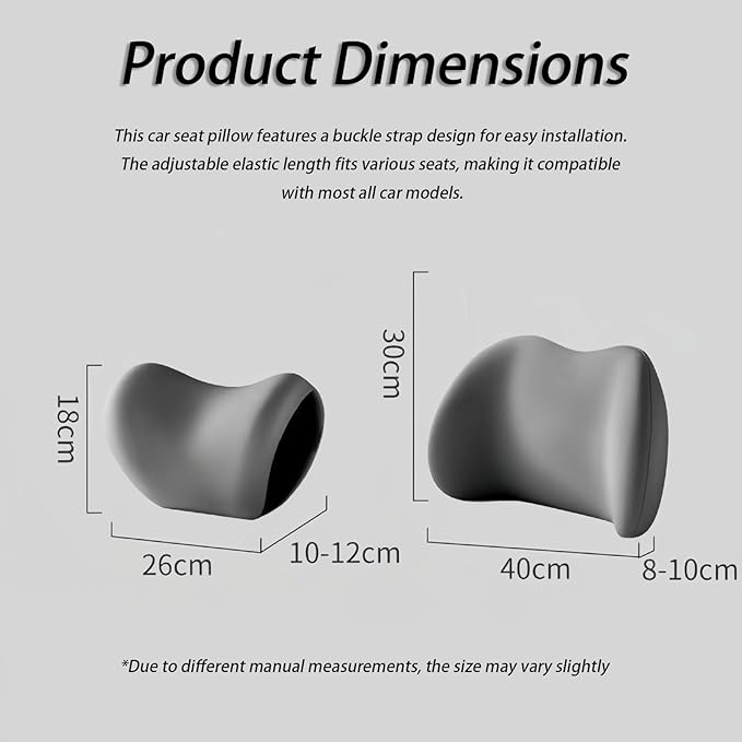Car Lumbar Support Pillow and Car Neck Pillow Kit for Jaguar I Pace 2018 2019 2020 2021 2022 2023 2024 2025 2026, Car Seat Neck Back Rest Pillows, Ergonomic Car Seat Headrest & Lumbar Cushion