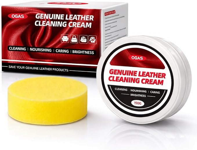 Leather Cleaner and Conditioner, Cleaning & Recoloring Cream for Leather Funiture, Shoes, Boots, Car Seat, Bags-150g