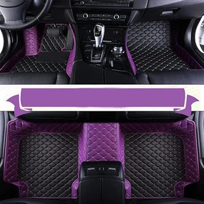 Custom Making Car Floor Mats Compatible with Audi BMW Mercedes-Benz Toyota Lexus Honda Infiniti Nissan Hyundai Kia All Models 2005-2026 (Black Beige and Purple)