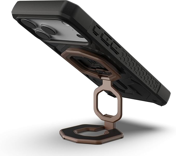 URBAN ARMOR GEAR UAG Magnetic Ring Stand Monarch Mag2 w/Built-in Bottle Opener - Ultra-Strong Double Magnet MagSafe Compatible Metal Phone Ring Grip 360 Rotation Kickstand, Aged Bronze