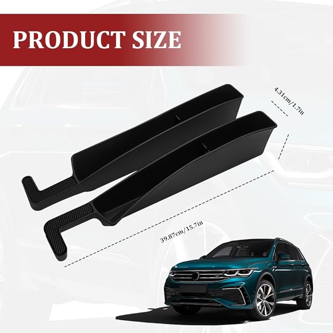 2PCS New Car Seat Gap Filler with 2 Storage Areas, Stylish Car Seat Gap Storage for Stabilizing Phone, Keys Wallet, Universal Car Seat Gap Filler Organizer for Women Men (Black)