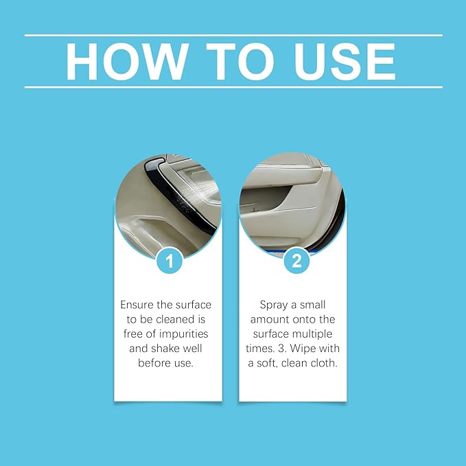 Plastic Restorer for Cars, Car Trim Restorer, Auto Detailing for Refreshing Faded Plastic, Leather, Vinyl and Rubber Trim with Polish, Long Lasting Care (2Pcs)