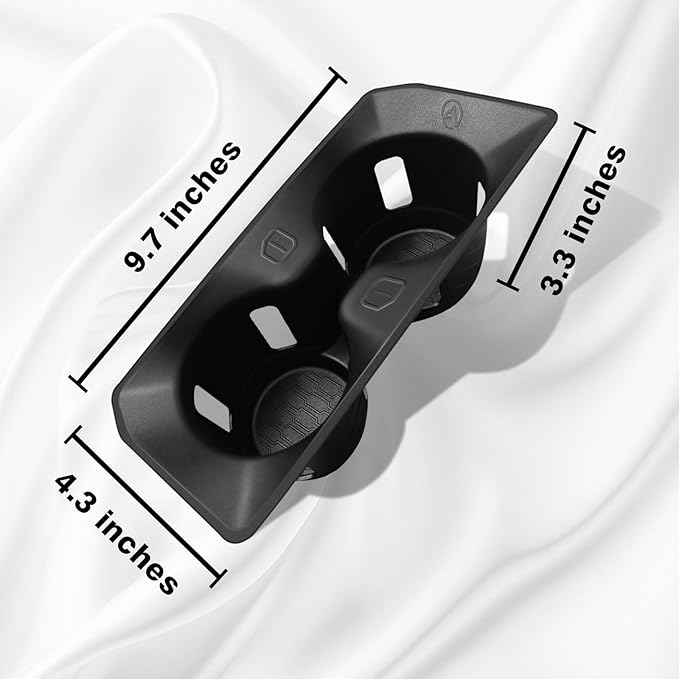 Muslogy Center Console Cup Holder Inserts Compatible with 2021-2025 2026 Ford F150 F-150 Accessories Middle Console Drink Holder Liner TPE Organizer Non-Slip Drink Stopper(Bucket Seat Only)