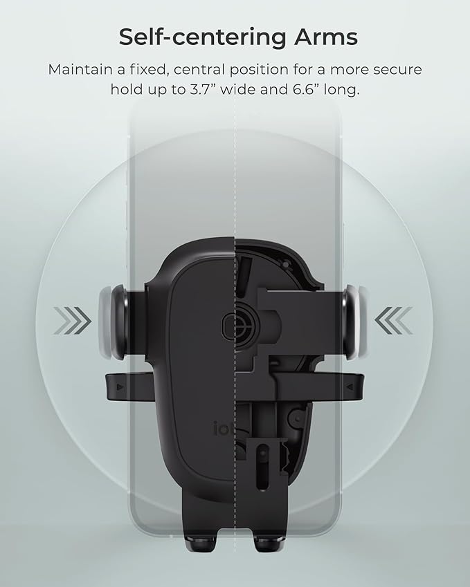 iOttie Easy One Touch Wireless 3 Dash & Windshield Car Mount, 15W Qi Fast Charging Phone Holder, One-Handed Auto Clamp, Adjustable Smartphone Mount for iPhone 17 Pro Max, iPhone 12-17, Samsung, Pixel