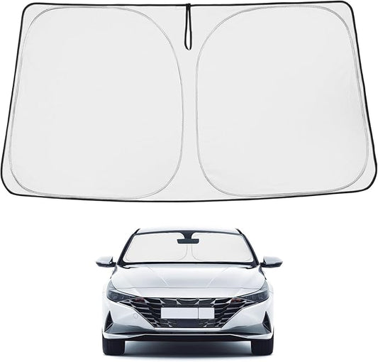 Proadsy Windshield Sun Shade for Hyundai Elantra 2021-2025 2026 4-Layer Foldable Front Sunshade Protector Sun Visor Blocks UV Rays Keep Car Cooler