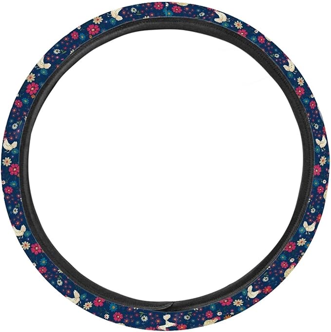 AFPANQZ Cute Polka Chicken Car Steering Wheel Cover Sweat Absorption Safe Driving Anti-Slip Durable Steering Wheel Protection No Smell Fashion Machine Washable Universal Purple