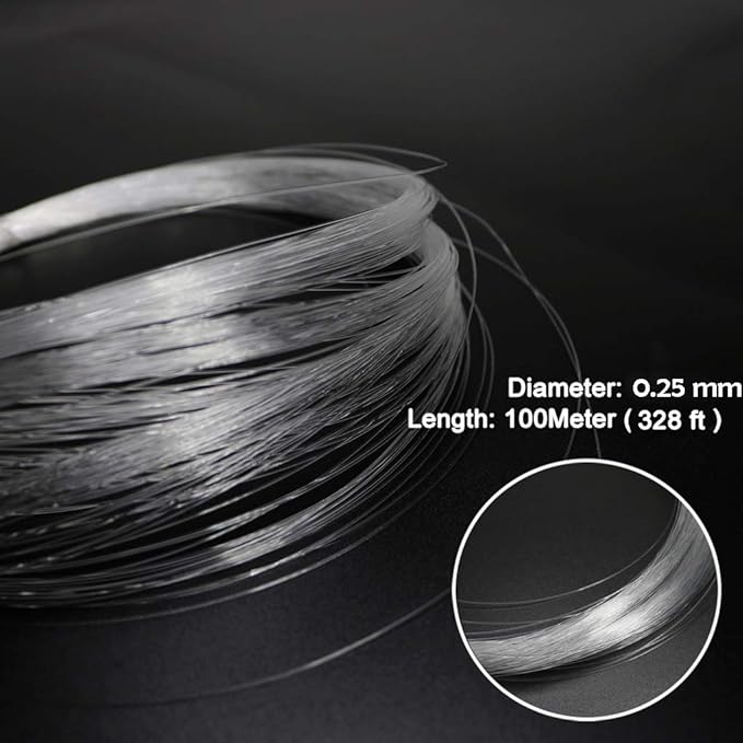 AZIMOM PMMA Plastic End Glow Fiber Optic Cable 0.25mm(0.01inch) 100m(328ft)/Roll for Star Sky Ceiling All Kind Led Light Engine Driver Source