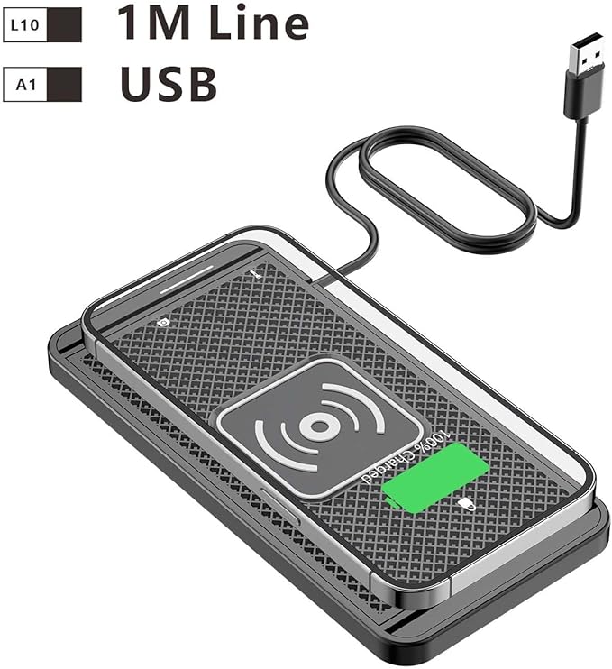 Car Charger for Toyota Tacoma 2000-2025, Non-Slip Dashboard Phone Charger Mat, Type C/USB Fast Car Charging Pad, Car Interior Accessory,1M-USB