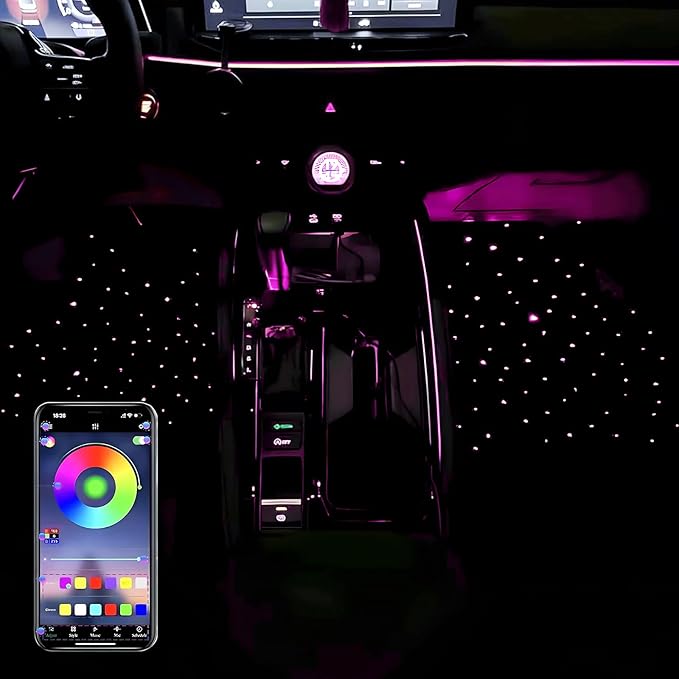 Starlight Floor Mats Starlinkmats LED Car Floor Mats Heavy Duty Polyester Floor Mats 4-Piece, Universal Size Durable Waterproof Washable All Weather Car Mats (Solid Black)