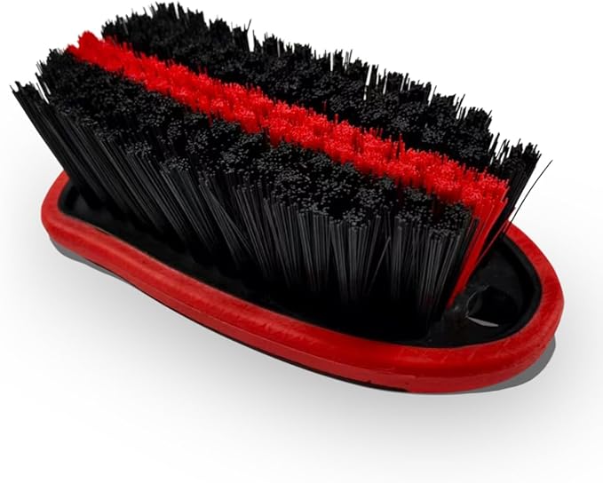 Car Carpet and Upholstery Cleaning Brush, Stiff Bristle Car Detailing Carpet Scrub Brush with Hanging Hole, Vehicle Interior Detailing Brushes for Floor Mats, Couch, Leather Seat (Red)