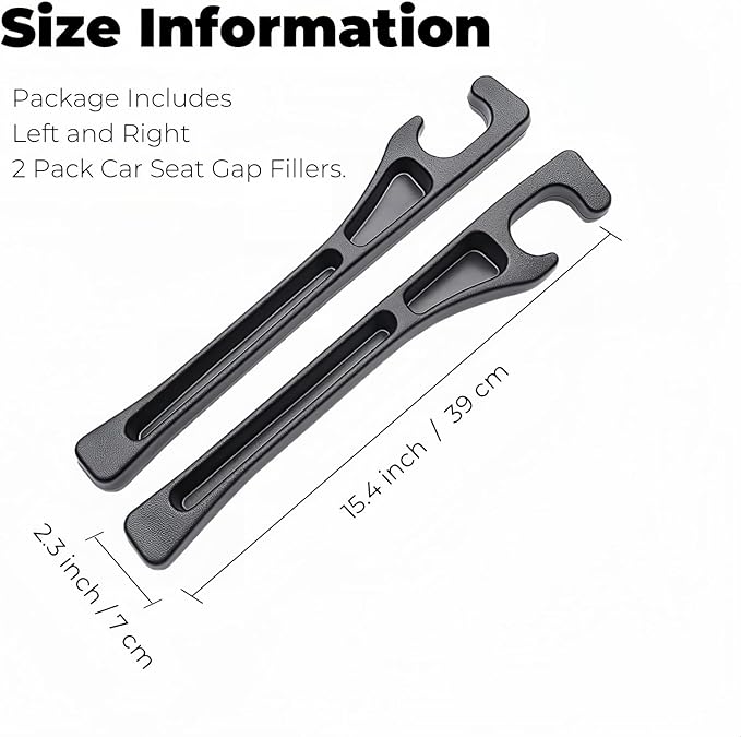 EnzeroTools Car Seat Gap Filler, 2-Pack No-Drop Seat Side Gap Seam Filler Organizer with Phone Holder, Universal Fit Fill The Gap Between Seat & Console, Perfect for Car, SUV, Truck