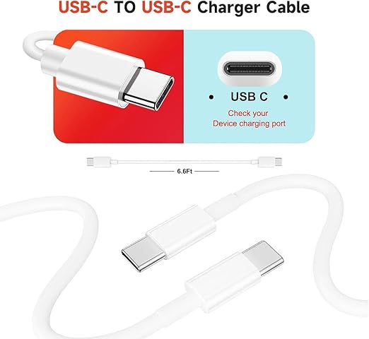 CYQAPC 10FT 30W USB Type C Fast Wall Charger Block for iPhone 16e 16 15 Pro Max, AirPods 4 4th Wall Plug Cube Brick iPad Pro 13/12.9 in, iPad Air 13 iPad 10th Generation,USB C to USB C Charging Cable