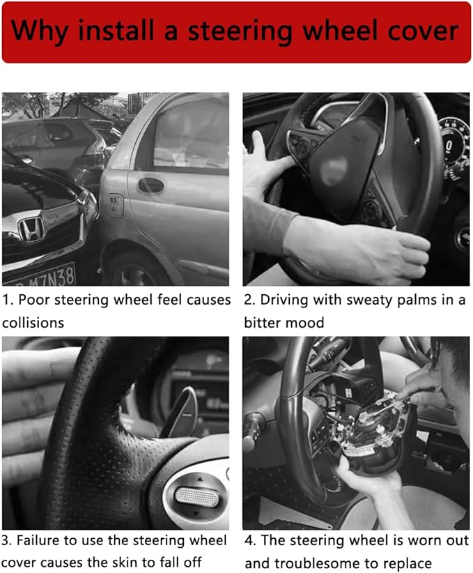 Steering Wheel Cover, Car Silicone Steering Wheel Protector, Anti-Slip Soft Odorless Wheel Covers, Universal 14-15 Inch Steering Wheel, Automotive Interior Accessories (Gray)