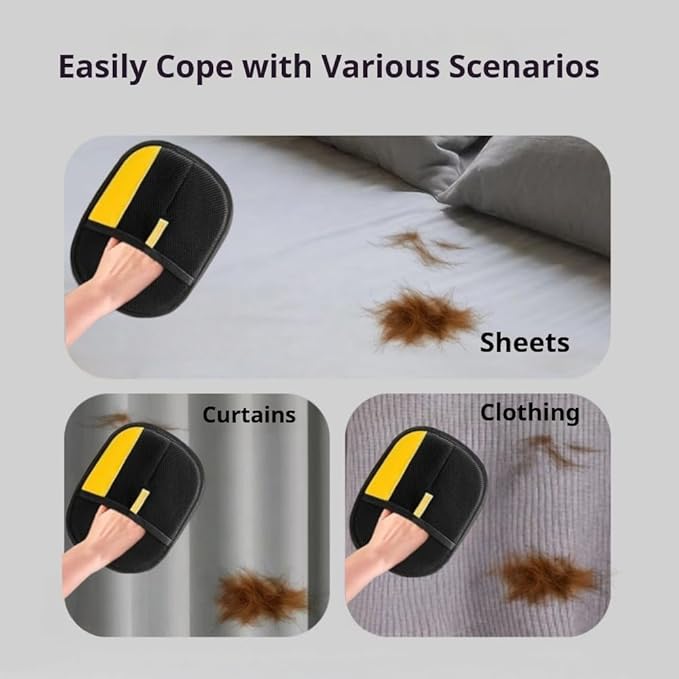 Cat Hair Remover Furniture,Electrostatic Pure Path Pet Dog Hair Remover Glove for Dogs Cats,Reusable & Washable Yomi Pet Hair Removal Gloves for Furniture Clothes, Couch, Carpet, Car Seat, Bed