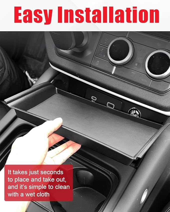 3PCS Center Console Organizer Compatible with 2020-2024 Land Rover Defender 90 110 130 (ONLY for Refrigerator Version) Armrest Storage Box Insert Tray Sets Interior Accessories