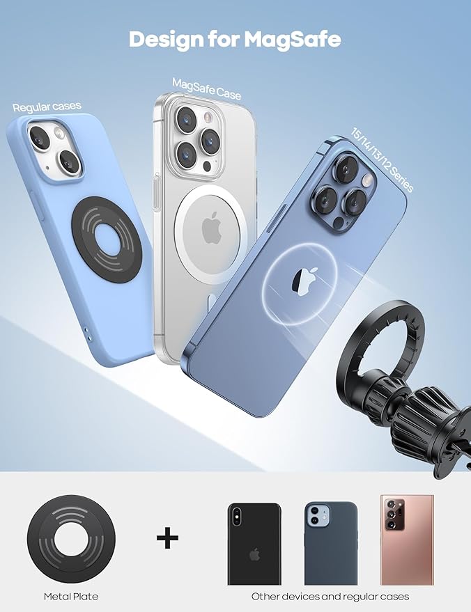Lamicall for MagSafe Car Mount - [20 Super Magnets] Magnetic Phone Holders for Your Car, Air Vent Phone Holder Car, HandsFree Cell Phone Holder Accessories for Women fit iPhone 17 Pro Max Mothers Day