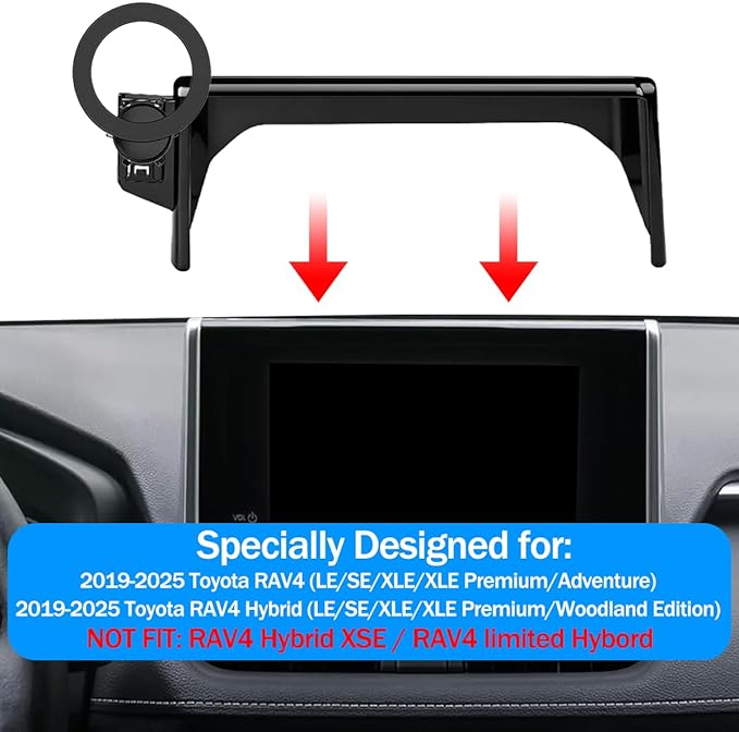 Car Phone Holder for Toyota RAV4 2025 2019-2024 7/8-Inch Screen, Cell Phone Mount Compatible with MagSafe