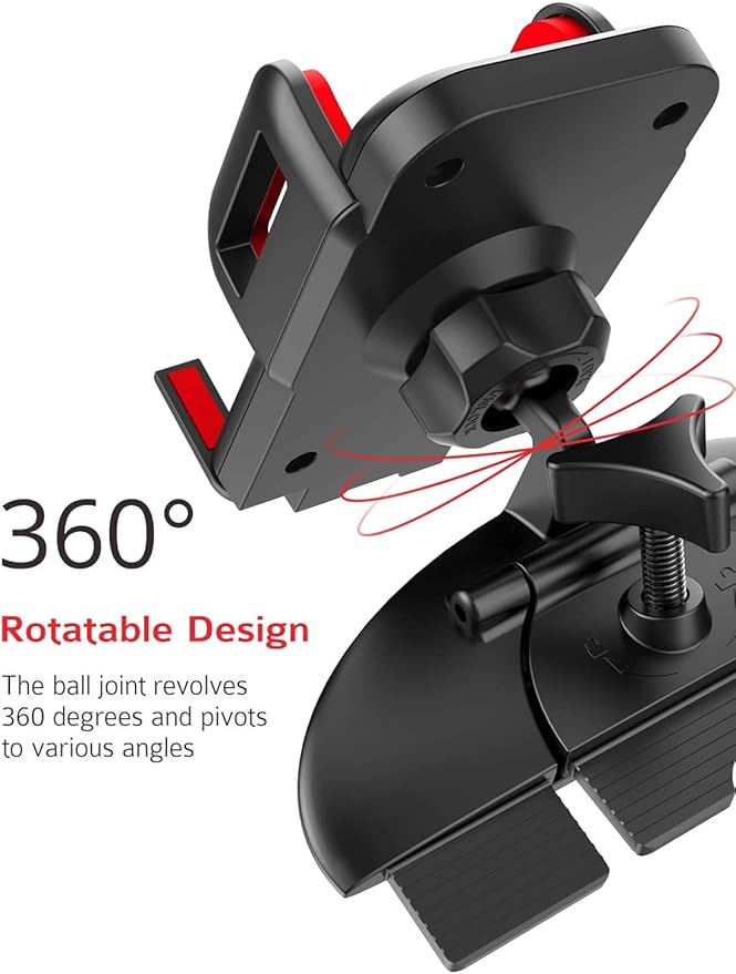 Cell Phone Holder for Car, CD Slot Mount, One-Handed Operation, Compatible with iPhone14 13 12 Mini 11 Pro XR XS MAX Galaxy S20 S20+ S10 Red
