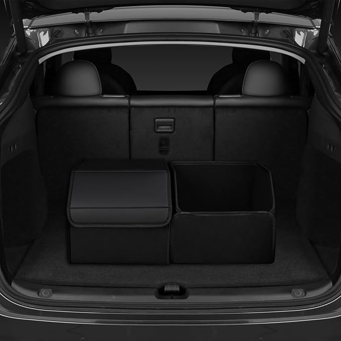 car organizers and storage for SUV,trunk organizer for sedan, leather foldable sleek box with lid,collapsible cargo bins, tool accessories containers,Collapsible Suede velvet (22 inch Covered)
