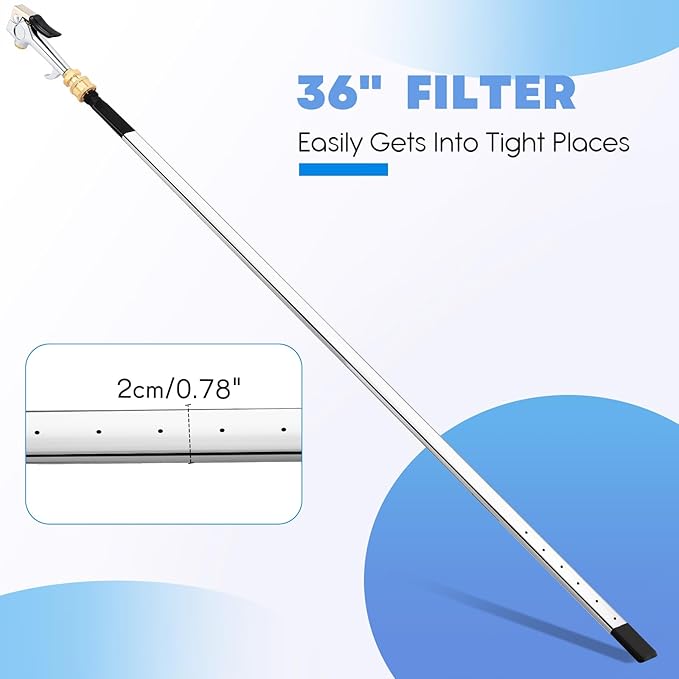 Threlaco 32" Air Filter, Radiator Cleaning Wand for High Efficiency Cooling Systems and Radiators, Water Air Cleaning Wands for Blow out Wash out Kit, Home Car Truck Power Washer Wand