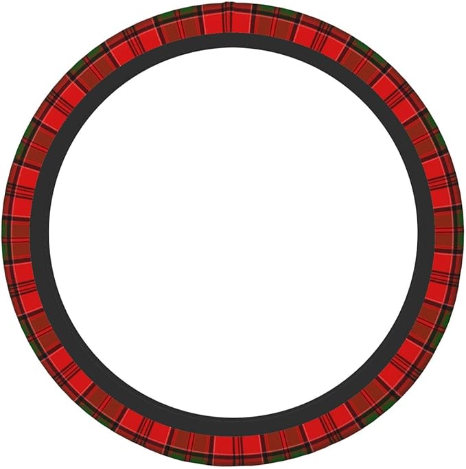 Thickened Elastic Steering Wheel Cover, Grant Scottish Plaid Printed Tartan Ultra, Soft, Breathable, Fit for Cars, SUVs, Trucks, Stylish Comfortable Grip