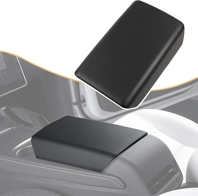 Matte Black Armrest Cover for Tesla Model 3 Model Y 2017-2023 Car Center Console Armrest Pad Trim Cover Arm Rest Box Cushion Console Protector Interior Accessories