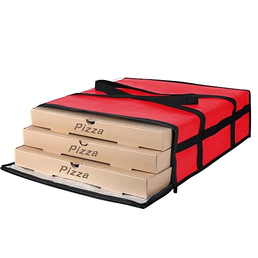 CIVJET Insulated Pizza Delivery Bag for Carry Hot, 20" x 20" x 6" Carrier Warmer, Insulated Food Delivery Bag, Insulated Grocery Cooler Bags for Catering/Drivers, Commercial Food Warmers（Red, 1Pk）