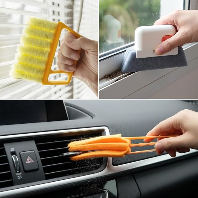 5-Pack Blind Cleaning Kit - Professional Tools for Window Blinds, Air Vents, Tracks & Fans | Extendable Handle with Washable Microfiber Brushes | All-in-One Dust Removal Set