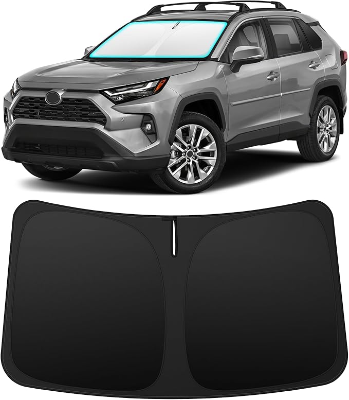 INSAUTO Custom Fit Windshield Sun Shade Accessories for Toyota RAV4 2019-2026, Foldable Front Window Sunshade, UV & Heat Reflector, Keeps Interior Cool, Includes Storage Bag