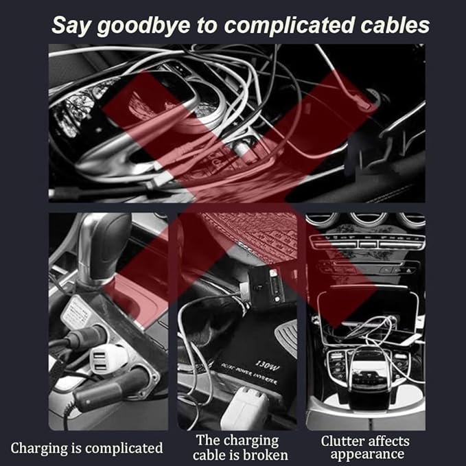 Car Charger for Ram 1500 Big Horn Laramie Rebel TRX, Non Slip Wired Adapter Charger for Car, Fast Charging Mat, Wired Adapter Car Charging Pad, Phone Charger, Car Accessories,30cm Cable USB