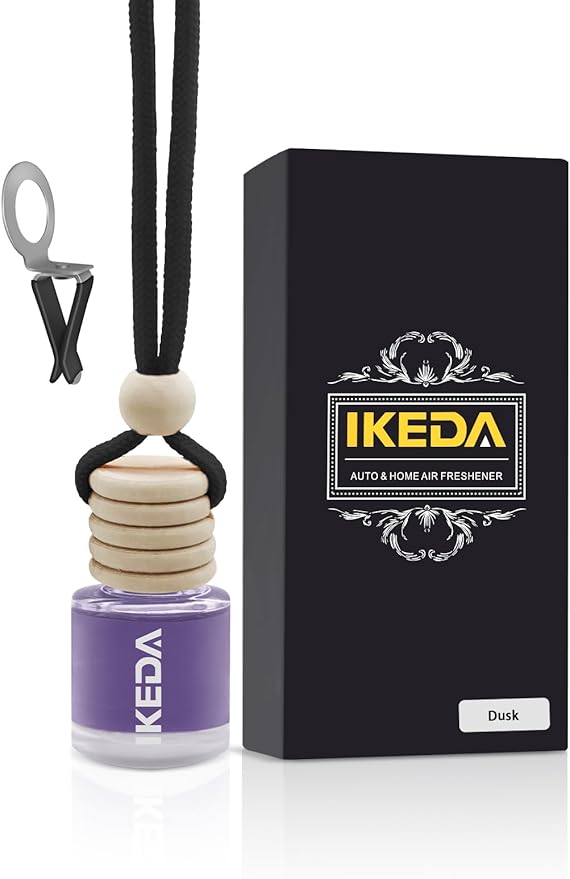 Ikeda Car Air Freshener: Hanging Car Smell Air Freshener | 10ml Hanging Car Perfume | Long Lasting Fragrance | Strong Scents Diffuser for Auto Home (Black ice|Circular)