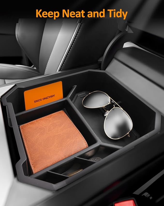 CDEFG for 2024 Tesla Cybertruck Center Console Organizer Tray for Cyber Truck 2024 Accessories Armrest Storage Box Insert Tray for Cybertruck 2024 Arm Rest Middle Organizer