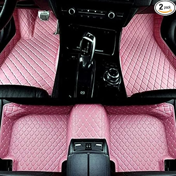 Custom Making Car Floor Mats Compatible with Audi BMW Mercedes-Benz Toyota Lexus Honda Infiniti Nissan Hyundai Kia All Models 2005-2026 (Pink)