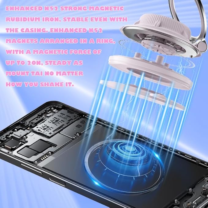 Magnetic Car Phone Holder, 360° Adjustable Suction Cup Universal Phone Mount, Multi-Scene for Car Office Gym Home, Compatible with iPhone 17/16 Pro Max & Other Magnetic Phones (White)