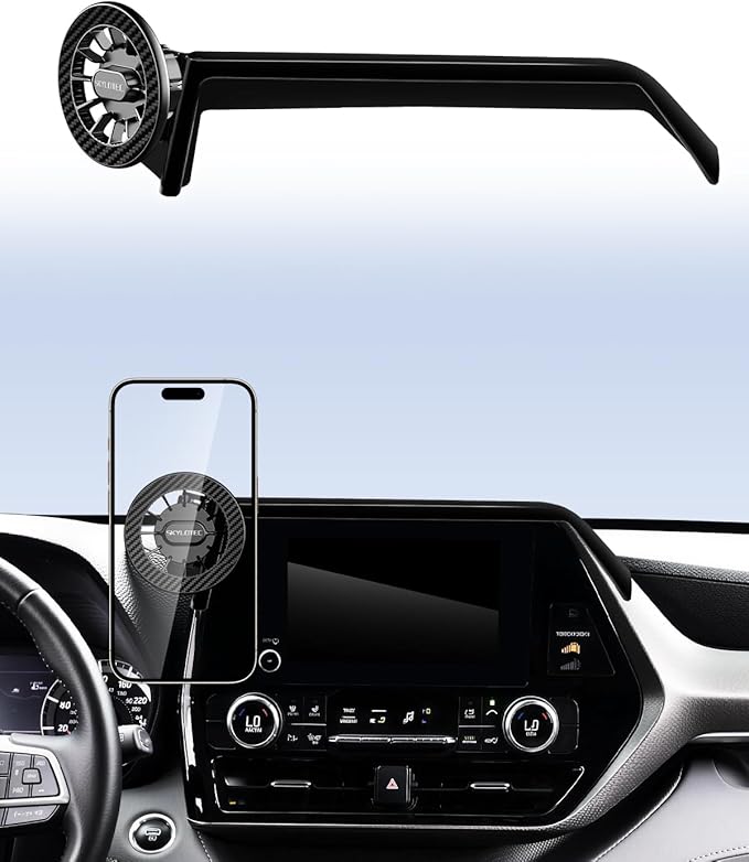 SKYLOTEC Car Phone Holder for Toyota Highlander 2020-2025 Accessories, Automobile Cradles Strong Magnetic Phone Mount Compatible with MagSafe (Only Fit 8-inch, Not Fit 12.3-inch Limited Platinum)