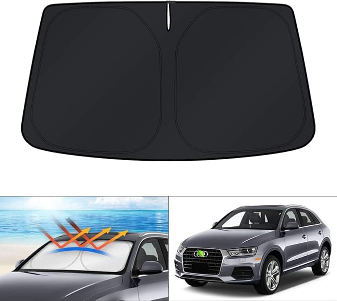 KUST Windshield Sun Shade for Audi Q3 2013 2014 2015 2016 2017 2018 Accessories Sunshade Foldable Window Sun Visor Protector Blocks UV Rays Keep Your Car Cooler