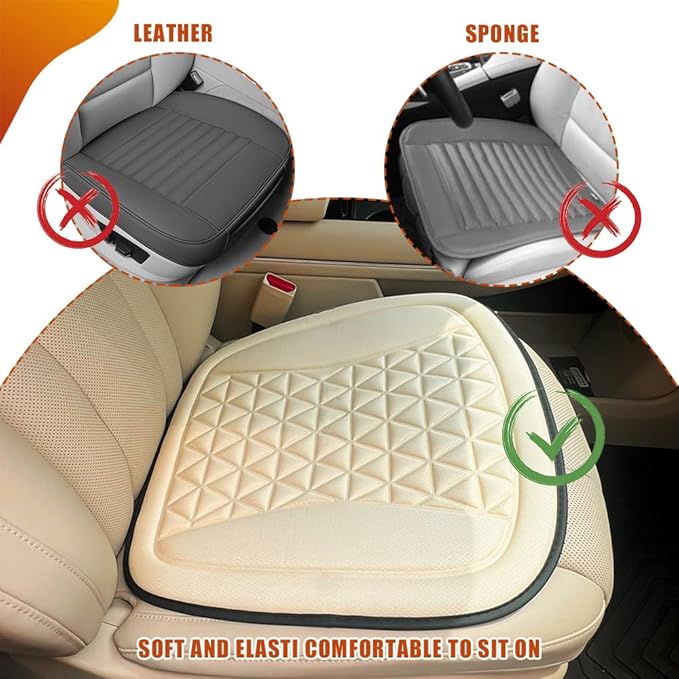 Seat Covers for Cars, Car Seat Cooling Pad, Comfortable Breathable Front Vehicle Cover Cooling Pad, Automotive Accessories Anti-Slip Ventilated Auto Protectors Universal for SUV Truck (Beige)