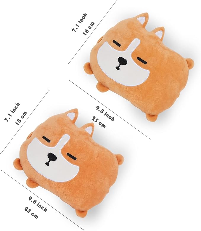 Sexysamba 2PCS Cuddly Chubby Corgi Car Neck Pillow, Cute Headrest Pillow for Car, Comfortable Soft Seat Pillow for Driving, Head Rest Cushion, Neck Pillow for Travelling and Home - Corgi