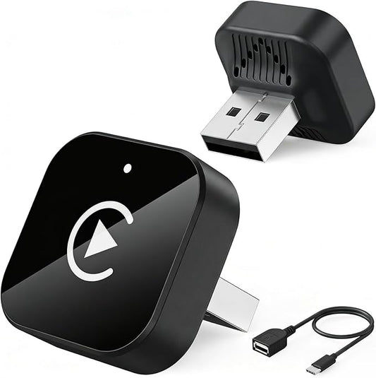 (2026 Upgraded) Wireless CarPlay Adapter for Apple iPhone＆Android, Small Size,Plug and Play,Fast and Stable Connection Wireless Adapter for CarPlay＆Android-No Latency to Screen(Black)