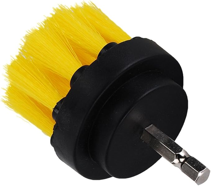 HIFROM Drill Brush - 2" Soft and 2" Medium Power Scrubbing Brush Drill Attachment for Cleaning Showers Tubs Bathrooms Tile Grout Carpet Tires Boats Upholstery (Pack of 2)