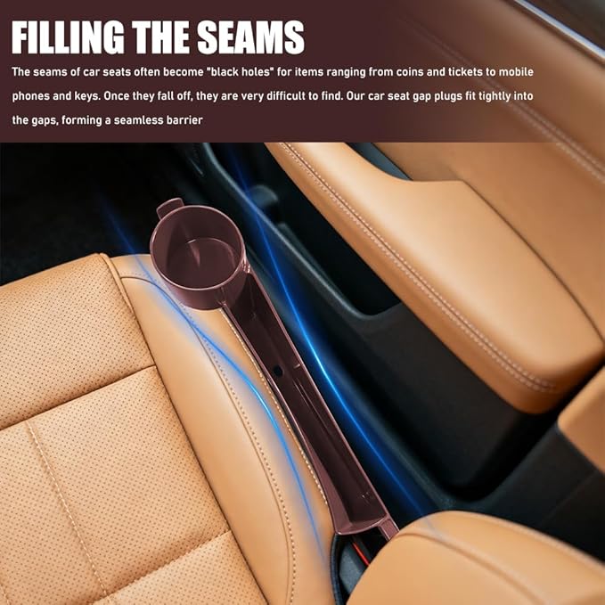 2PCS Car Seat Gap Filler Organizer, Console Side Organizer, Seats Gap Organizer with Phone Holder, Multifunctional Car Seat Filler Gap Space Prevents Things Dropping for Most Vehicles (Red)