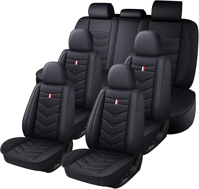 Car Seat Cover 7 Seats for Hyundai Palisade 2020-2025, Durable Wear Resistant Waterproof Seat Covers,Breathable No Odor Premium Leather Vehicle Seat Covers.(Standard,Black)