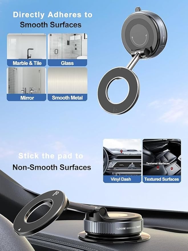 Magnetic Phone Holder for Car [120+ LB Strongest Suction & 2800gf Strongest Magnetic] 360° Adjustable Car Phone Holder for Magsafe Phone Holders for Your Car for iPhone 17 Pro Max 16 15 14 13 12 Plus